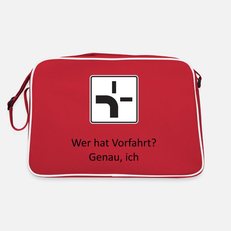 Wer hat Vorfahrt? Retro Tasche