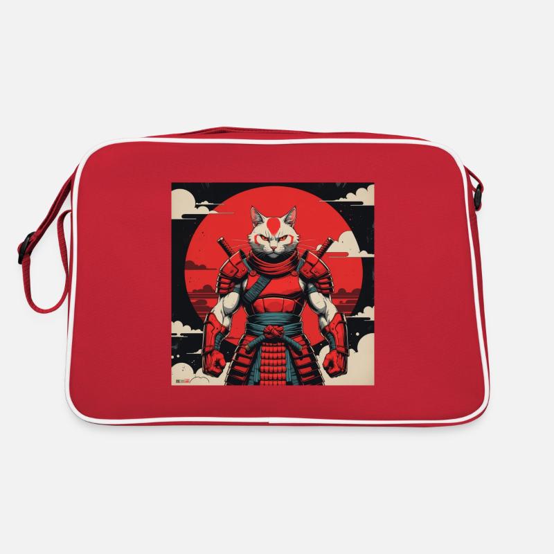 Samurai-Katzenkrieger Retro Tasche