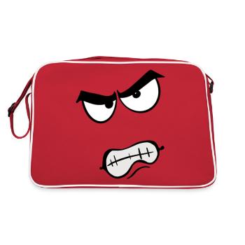 Angry toon face - Retro Bag - red/white - Back