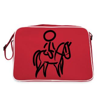 Rider on Horse Rider Minimalist Minimalism - Retro Bag - red/white - Back