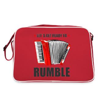Accordion. Let's Get Ready to Rumble. - Retro Tasche - Rot/Weiß - Hinten