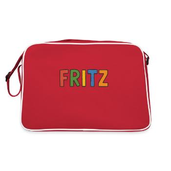 Fritz - Retro Tasche - Rot/Weiß - Hinten