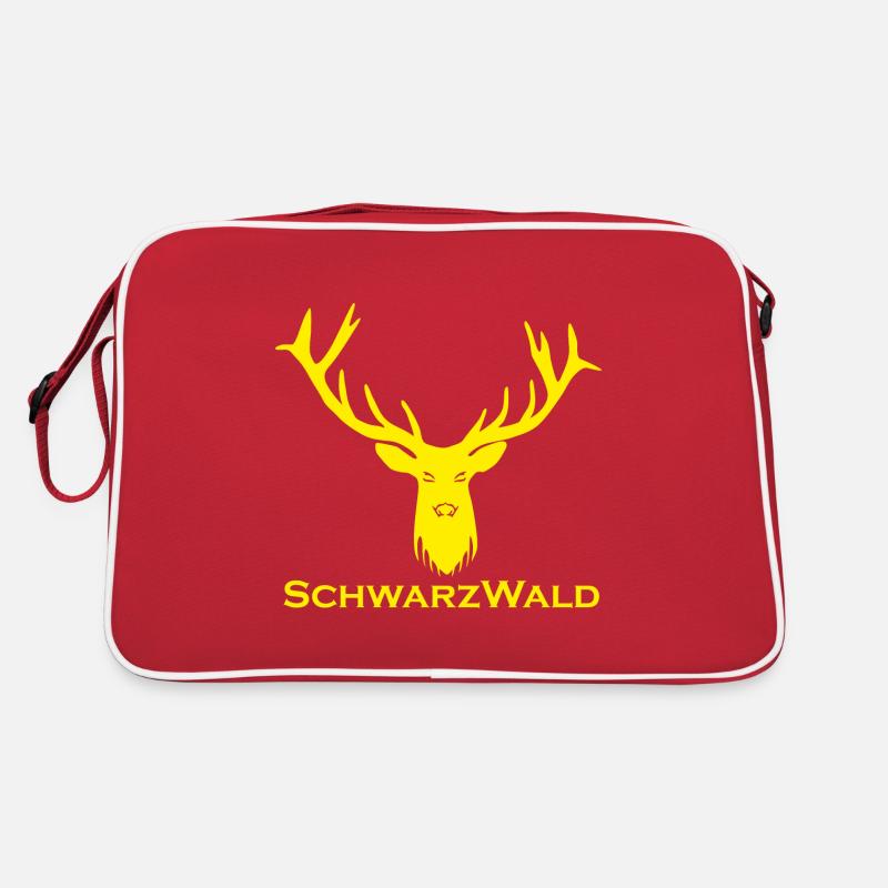 Schwarzwald Hirsch - Uni gelb Retro Tasche