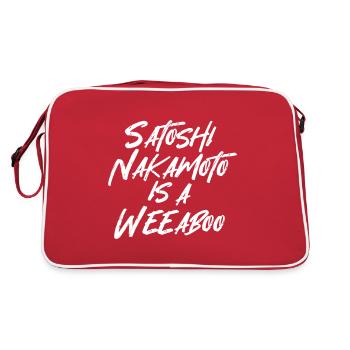 SATOSHI NAKAMOTO IS A WEEABOO - Retro Bag - red/white - Back