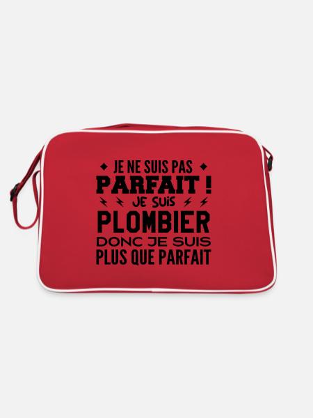 Un Plombier plus que parfaite, métier de rêve - Sac Retro - rouge/blanc - Dos