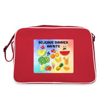 Delicious summer awaits - Retro Bag - red/white - Back