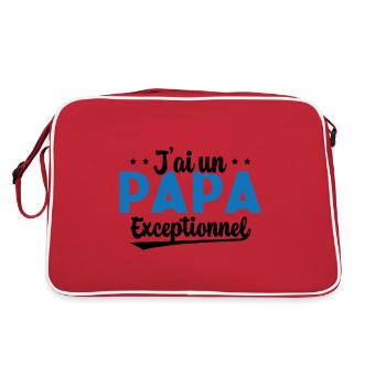 Fête des Pères - J'ai Un Papa Exceptionnel - Sac Retro - rouge/blanc - Dos