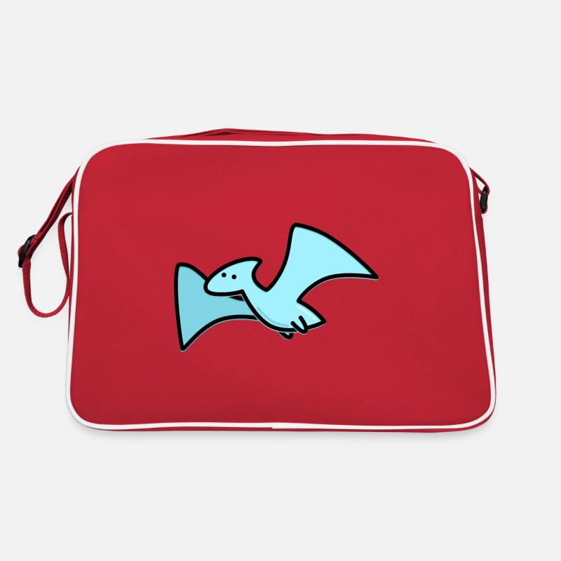 Süßer Dino - Retro Tasche - Rot/Weiß