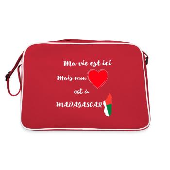 Passion Ile de Madagascar / Drapeau malgache - Sac Retro - rouge/blanc - Dos