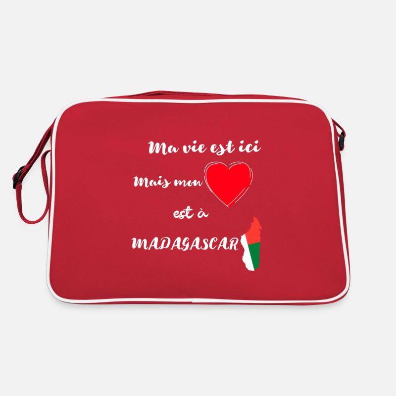 Passion Ile de Madagascar / Drapeau malgache - Sac Retro - rouge/blanc