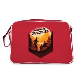 Accro au Canicross, course de fond avec un chien - Sac Retro - rouge/blanc - Dos