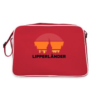 Lippe Lipperland Hermannsdenkmal Lipperländer - Retro Tasche - Rot/Weiß - Hinten