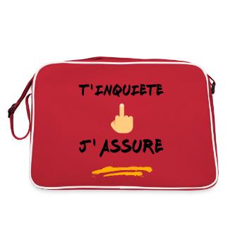 T inquiète j assure - Sac Retro - rouge/blanc - Dos