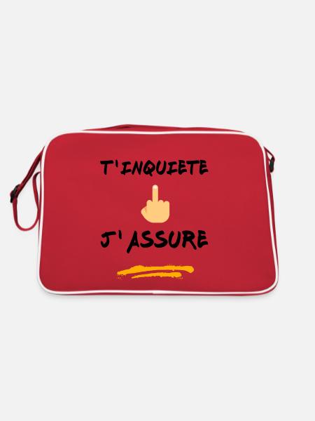 T inquiète j assure - Sac Retro - rouge/blanc - Dos
