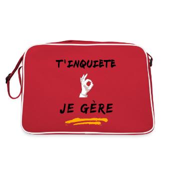 T inquiète je gère - Sac Retro - rouge/blanc - Dos