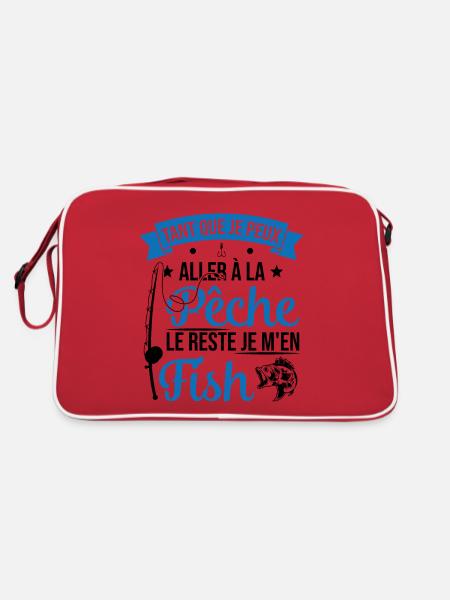Si je peux aller à la pêche le reste je m'en fish - Sac Retro - rouge/blanc - Dos