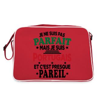 Pas Parfait Je Suis Portugais Humour Cadeau - Sac Retro - rouge/blanc - Dos