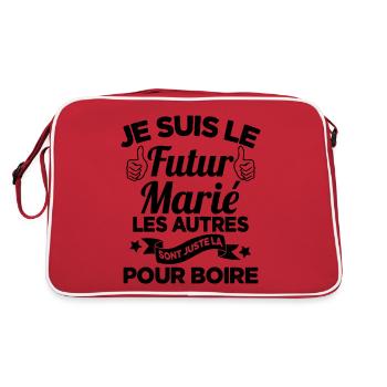 Cadeau de célibataire pour un futur marié - Sac Retro - rouge/blanc - Dos