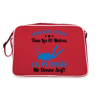 La Plongée Me Donne Soif Mer Cadeau Plongeur Apnée - Sac Retro - rouge/blanc - Dos