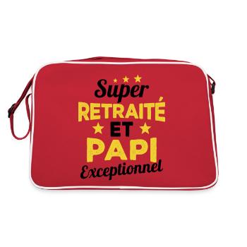 Super Retraité et Papi Exceptionnel Humour Cadeau - Sac Retro - rouge/blanc - Dos