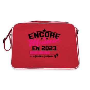 Encore Mamie En 2023 Cadeau Future Grand-mère - Sac Retro - rouge/blanc - Dos
