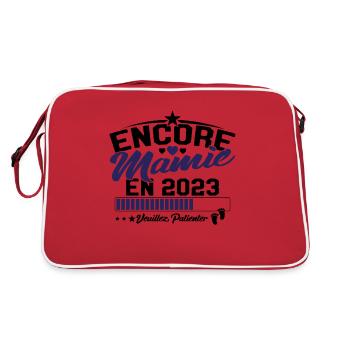 Encore Mamie En 2023 Cadeau Future Grand-mère - Sac Retro - rouge/blanc - Dos