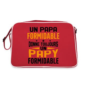 Un papa formidable donne Papy Cadeau formidable - Sac Retro - rouge/blanc - Dos