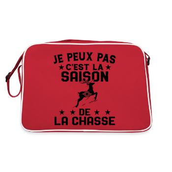 C'est La Saison De La Chasse Humour Chasseur - Sac Retro - rouge/blanc - Dos