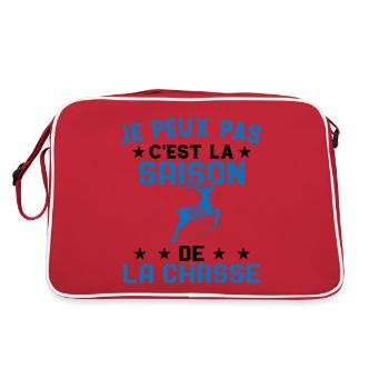 C'est La Saison De La Chasse Humour Chasseur - Sac Retro - rouge/blanc - Dos