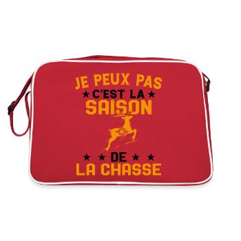 C'est La Saison De La Chasse Humour Chasseur - Sac Retro - rouge/blanc - Dos