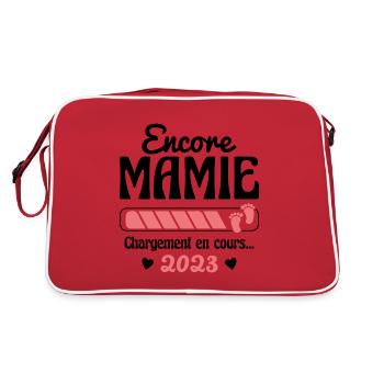 Encore Mamie En 2023 Cadeau Future Grand-mère - Sac Retro - rouge/blanc - Dos