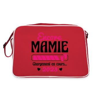 Encore Mamie En 2023 Cadeau Future Grand-mère - Sac Retro - rouge/blanc - Dos