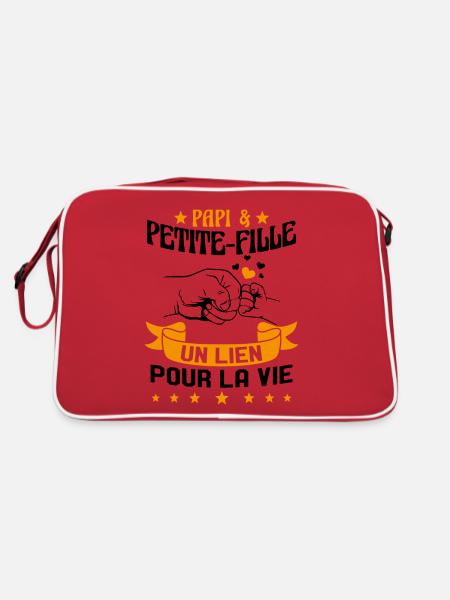 Papi & Petite Fille Grand Père Papy Cadeau - Sac Retro - rouge/blanc - Dos