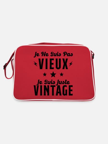 Je Ne suis Pas Vieux Je suis Juste Vintage - Sac Retro - rouge/blanc