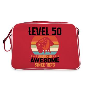 Level 50 Jahre Gaming-Geburtstagsgeschenk freischalten - Retro Tasche - Rot/Weiß - Hinten