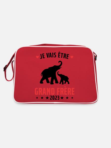 Je Vais Être Grand Frère en 2023 - Sac Retro - rouge/blanc - Dos