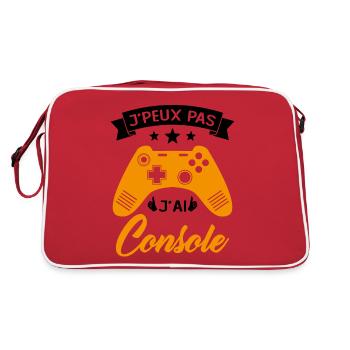 je peux pas j'ai Console Cadeau Geek Jeux Video - Sac Retro - rouge/blanc - Dos