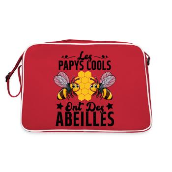 Les Papys Cools Ont Des Abeilles Cadeau Apiculteur - Sac Retro - rouge/blanc - Dos