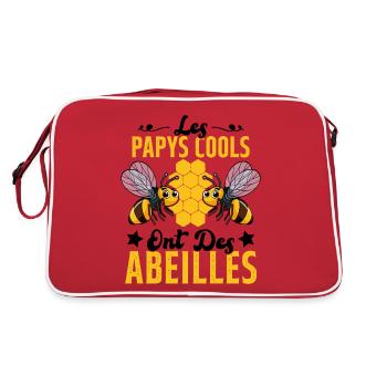 Les Papys Cools Ont Des Abeilles Cadeau Apiculteur - Sac Retro - rouge/blanc - Dos