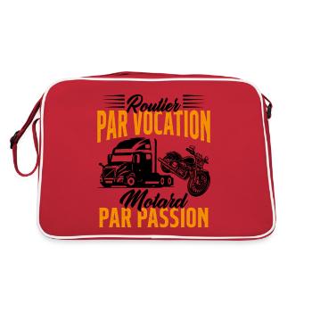 Routier Par Vocation Motard Par Passion Humour - Sac Retro - rouge/blanc - Dos