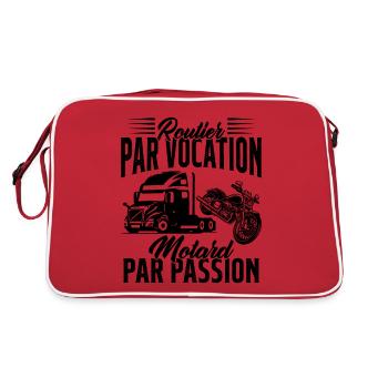 Routier Par Vocation Motard Par Passion Humour - Sac Retro - rouge/blanc - Dos