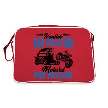 Routier Par Vocation Motard Par Passion Humour - Sac Retro - rouge/blanc - Dos