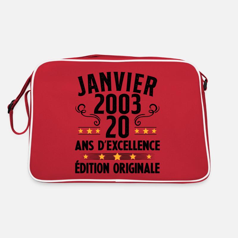 20 Ans Anniversaire Vintage Né(e) en Janvier 2003 Sac Retro