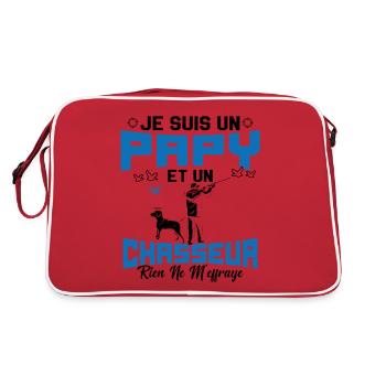 Papy et Chasseur Humour Cadeau - Sac Retro - rouge/blanc - Dos