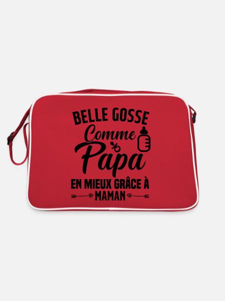Belle Gosse Comme Papa Cadeau Belle Fille - Sac Retro - rouge/blanc - Dos