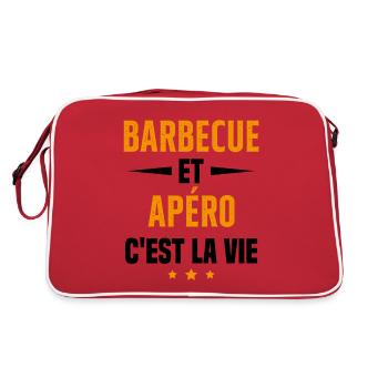 Barbecue et apéro c'est la vie vacances d'été - Sac Retro - rouge/blanc - Dos