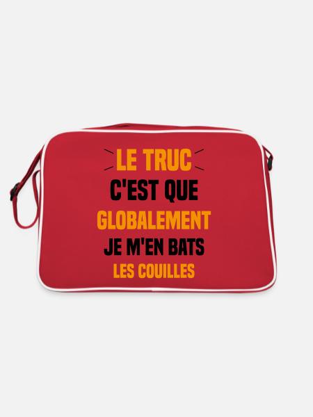 Le Truc C'est Que Je M'en Bats Les Couilles - Sac Retro - rouge/blanc - Dos