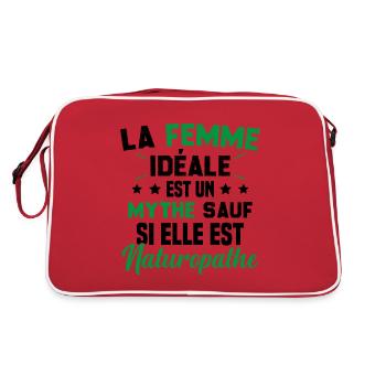 La femme idéale est un mythe sauf naturopathe - Sac Retro - rouge/blanc - Dos