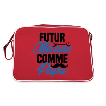 Futur mécano comme papa Cadeau futur mécano - Sac Retro - rouge/blanc - Dos
