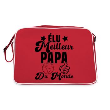 Élu Meilleur Papa Du Monde Fête Des Pères - Sac Retro - rouge/blanc - Dos